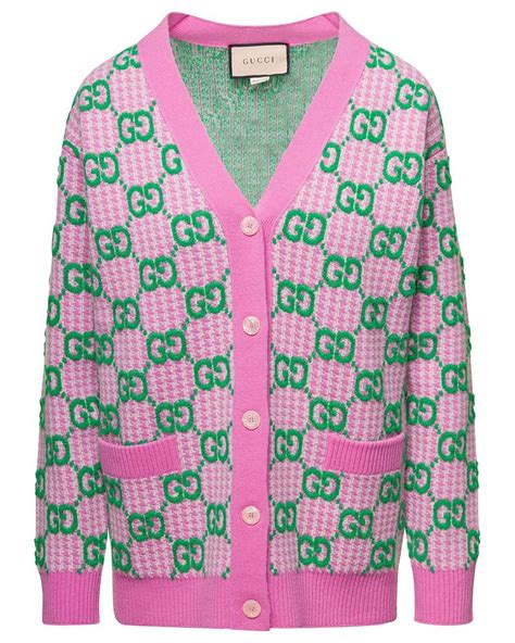 gucci cardigan pink|gucci pink and green sweater.